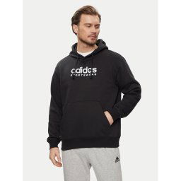 adidas Pulóver All SZN Fleece Graphic Hoodie IC9771 Fekete Loose Fit