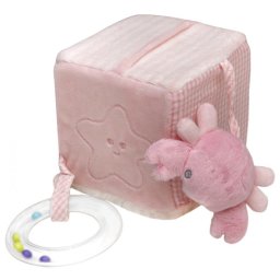 Baby Bruin Plüss Kocka 3D-s tengeri állatokkal 10*10*10 cm - rózsaszín