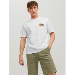 Jack&Jones Póló Flores 12228776 Fehér Loose Fit