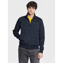 Tommy Hilfiger Pulóver Mix Media MW0MW29306 Sötétkék Regular Fit