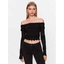 Guess Sweater Pointelle Deeta W3GR11 Z36H2 Fekete Regular Fit