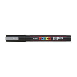 UNI Dekormarker, 0,9-1,3 mm, UNI "Posca PC-3M", ezüst