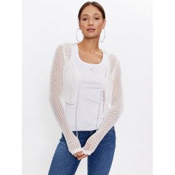 Guess Kardigán Crochet W3GR25 Z36Q1 Ekru Regular Fit