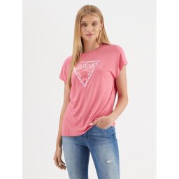 Guess Blúz Flowers Triangle W3GI39 K68D2 Rózsaszín Oversize