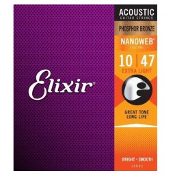 Elixir 16002 Akusztikus Gitárhúr Foszfor Bronz 10/47 (4647)