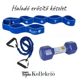 Erősítő készlet haladó - gumihurok, gumikötél, súlyzó