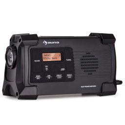 Auna Patagonia DAB+ Kültéri rádió DAB / DAB+ / FM Töltés USB hajtókarral SOS Riasztó Vízálló (MG3-Outdoor-Radio-BK)