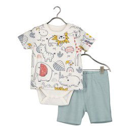 Blue Seven Body és rövidnadrág szett 422185 X Fehér Regular Fit
