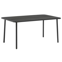 vidaXL sötétszürke acél kerti asztal 150 x 90 x 72 cm