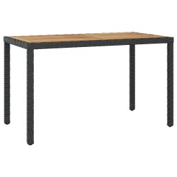 vidaXL fekete és barna tömör akácfa kerti asztal 123 x 60 x 74 cm