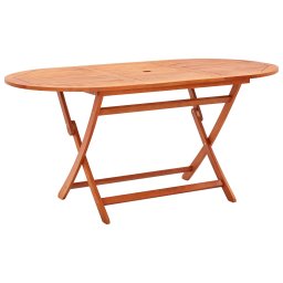 vidaXL összecsukható tömör eukaliptuszfa kerti asztal 160 x 85 x 74 cm