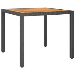 vidaXL fekete polyrattan kerti asztal 90 x 90 x 75 cm