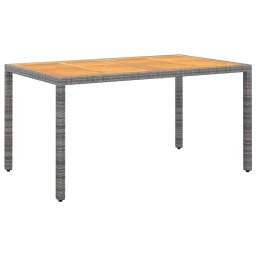 vidaXL szürke akácfa és polyrattan kerti asztal 150 x 90 x 75 cm