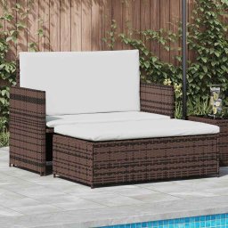 vidaXL barna kerti polyrattan kanapé