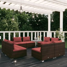 vidaXL 8 részes barna polyrattan kerti ülőgarnitúra párnákkal