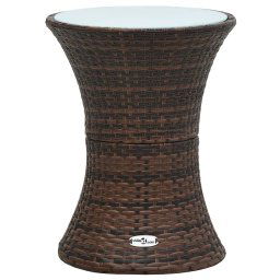 vidaXL barna polyrattan kerti dob alakú kisasztal