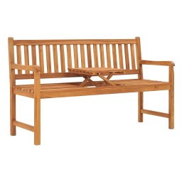 vidaXL 3 személyes tömör tíkfa kerti pad asztallal 150 cm