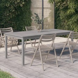 vidaXL szürke tömör akácfa kerti asztal 200 x 100 x 75 cm