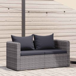 vidaXL 2 db szürke polyrattan kerti sarokkanapé
