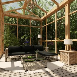 vidaXL 5 részes szürke polyrattan kerti ülőgarnitúra párnákkal
