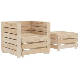 vidaXL 2 darabos fa kerti raklap-pihenőgarnitúra