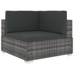 vidaXL 1 db szürke polyrattan moduláris sarokfotel párnákkal