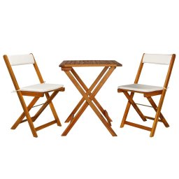 vidaXL | Kerti bútorok | 2 pcs Meleg fa tónus Tömör Akácfa & Poliészter