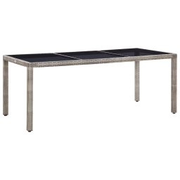 vidaXL szürke polyrattan kerti asztal 190 x 90 x 75 cm