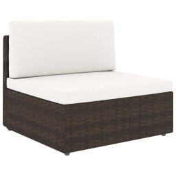 vidaXL barna polyrattan középső kanapéelem