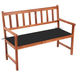 vidaXL tömör akácfa kerti pad párnával 120 cm