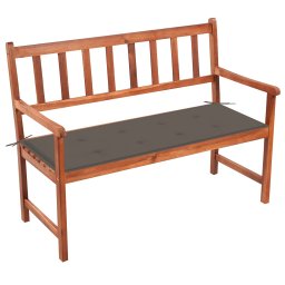 vidaXL tömör akácfa kerti pad párnával 120 cm