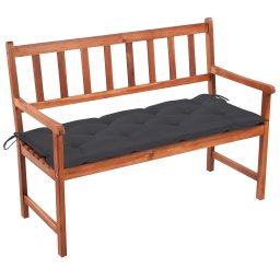 vidaXL tömör akácfa kerti pad párnával 120 cm