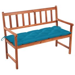 vidaXL tömör akácfa kerti pad párnával 120 cm