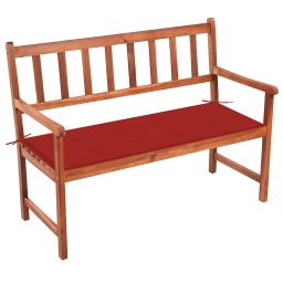 vidaXL tömör akácfa kerti pad párnával 120 cm