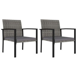 vidaXL 2 db szürke kerti polyrattan étkezőszék