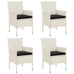 vidaXL 4 db fehér polyrattan kerti szék párnával