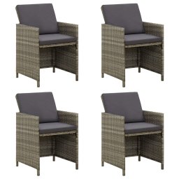 vidaXL 4 db szürke polyrattan kerti szék párnával