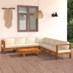 vidaXL 8 darabos akácfa kerti pihenőgarnitúra párnákkal 100 x 60 cm