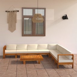 vidaXL 9 darabos akácfa kerti pihenőgarnitúra párnákkal 100 x 60 cm