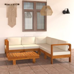 vidaXL 6 részes akácfa kerti pihenőgarnitúra párnákkal 100 x 60 cm