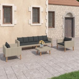 vidaXL 4 részes bézs polyrattan kerti ülőgarnitúra párnákkal