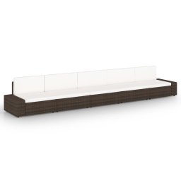 vidaXL 5 részes barna polyrattan kerti ülőgarnitúra párnákkal