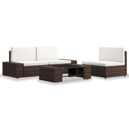 vidaXL 4 részes barna polyrattan kerti ülőgarnitúra