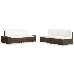 vidaXL 4 részes barna polyrattan kerti ülőgarnitúra
