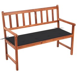 vidaXL tömör akácfa kerti pad párnával 120 cm