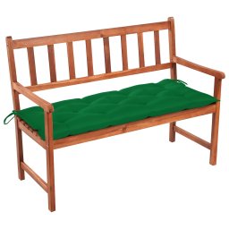 vidaXL tömör akácfa kerti pad párnával 120 cm