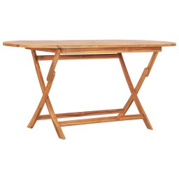 vidaXL összecsukható kerti tömör tíkfa asztal 160 x 80 x 75 cm