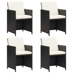 vidaXL 4 db fekete polyrattan kerti szék