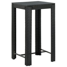 vidaXL fekete polyrattan kerti bárasztal 60,5 x 60,5 x 110,5 cm