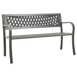 vidaXL szürke kerti acélpad 125 cm